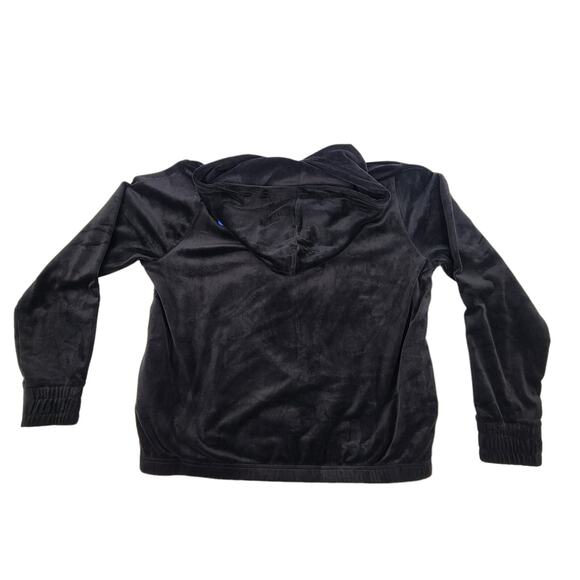 New Fila Hoodie Womens Large Black Velvet 1/4 Zip Hooded Pullover Sweatshirt NWT - Picture 2 of 15